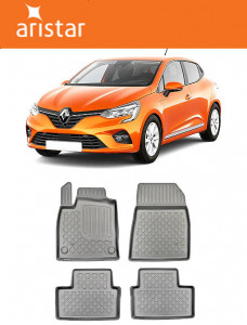 Renault Clio V Hybrid, Hatchback, Din 07.2020 - Prezent , Set Covorase Auto Tip Tavita Premium 3D, din cauciuc accesorii pentru autoturismul tau - masina v174431