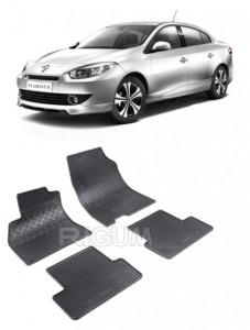 Renault Fluence, Sedan, fabricat din 2009 - Prezent, set covorase auto dedicate, din cauciuc 100% Premium accesorii pentru autoturismul tau - masina v159451