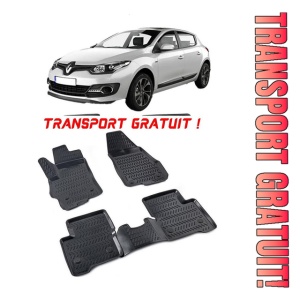 Renault Megane 3 hatckback 2008-2016 Set 4 covorase auto din cauciuc tip tavita premium line 3D - Transport Gratuit!