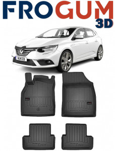 Renault Megane III, Coupe, Din 11.2008 - 12.2015 , Set Covorase Auto Tip Tavita Premium 3D, din cauciuc accesorii pentru autoturismul tau - masina v174706
