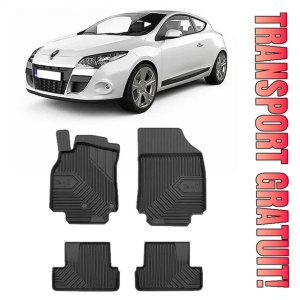 Renault Megane III Sport Din 2008 - 2011, Coupe , Set Covorase Auto Tip Tavita Premium 3D, din cauciuc