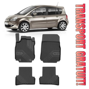 Renault Modus Din 01.2004 - 12.2007, Hatchback , Set Covorase Auto Tip Tavita Premium 3D, din cauciuc