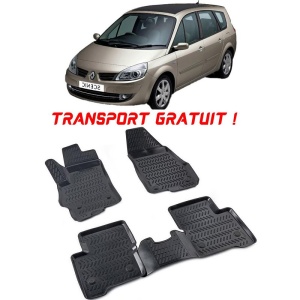 Renault Scenic II 2003-2009 Set 4 covorase auto din cauciuc tip tavita premium line 3D - Transport Gratuit! accesorii pentru autoturismul tau - masina v48376