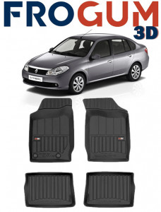 Renault Symbol II, Sedan, Din 2008 - 2012 , Set Covorase Auto Tip Tavita Premium 3D, din cauciuc accesorii pentru autoturismul tau - masina v170214