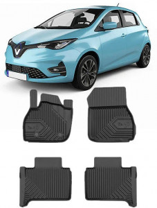 Renault Zoe Din 06.2019 - Prezent, Hatchback , Set Covorase Auto Tip Tavita Premium 3D, din cauciuc accesorii pentru autoturismul tau - masina v169296