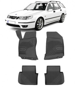 Saab 9-5 Din 1998 - 2010, Combi , Set Covorase Auto Tip Tavita Premium 3D, din cauciuc accesorii pentru autoturismul tau - masina v161751