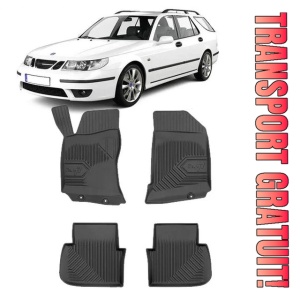 Saab 9-5 Din 1998 - 2010, Combi , Set Covorase Auto Tip Tavita Premium 3D, din cauciuc