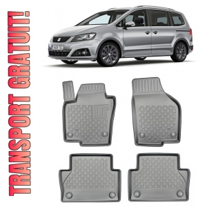 Seat Alhambra II, Van, Din 09.2010 - Prezent , Set Covorase Auto Tip Tavita Premium 3D, din cauciuc
