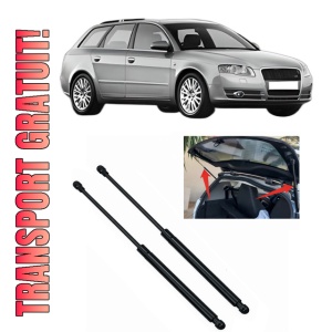 Set 2 amortizoare portbagaj haion AUDI A4 B7 Avant (8ED) din 2004-2008, 2 bucati, MAGNUM TECHNOLOGY, 4 stickere auto AUDI