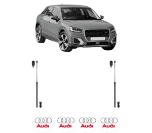 Set 2 amortizoare portbagaj haion AUDI Q2 (GAB, GAG) din 2016-2021, 2 bucati, KROSNO, 4 stickere auto AUDI v541