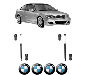 Set 2 amortizoare portbagaj haion BMW Seria 3 Coupe (E46) din 1998-2006, 2 bucati, MAGNUM TECHNOLOGY, 4 stickere auto BMW Seria v5461