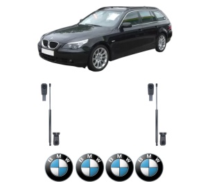 Set 2 amortizoare portbagaj haion BMW Seria 5 Touring (E61) din 2004-2010, 2 bucati, MAGNUM TECHNOLOGY, 4 stickere auto BMW Seria v2701