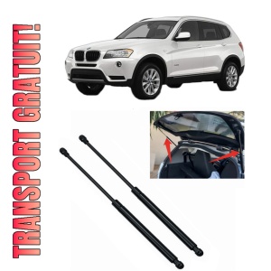 Set 2 amortizoare portbagaj haion BMW Seria X3 (F25) din 2010-2017, 2 bucati, MAGNUM TECHNOLOGY, 4 stickere auto BMW Seria