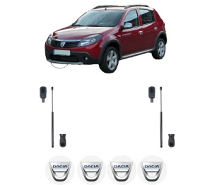 Set 2 amortizoare portbagaj haion DACIA SANDERO din 2008-2013, 2 bucati, MAGNUM TECHNOLOGY, 4 stickere auto DACIA v5401