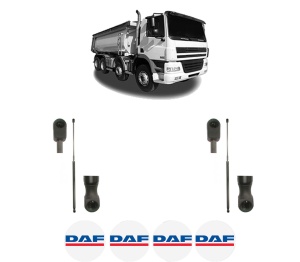 Set 2 amortizoare portbagaj haion DAF 85 CF din 1998-2000, 2 bucati, KROSNO, 4 stickere auto DAF v1801