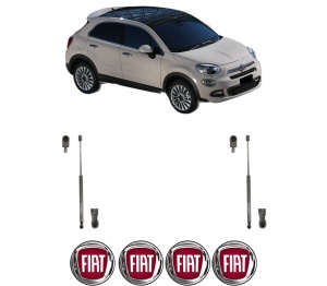 Set 2 amortizoare portbagaj haion FIAT 500X (334_) din 2014-2020, 2 bucati, KROSNO, 4 stickere auto FIAT v1086