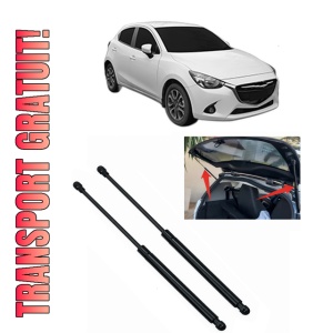 Set 2 amortizoare portbagaj haion MAZDA 2 Hatchback (DL, DJ) din 2014-2021, 2 bucati, KROSNO, 4 stickere auto MAZDA