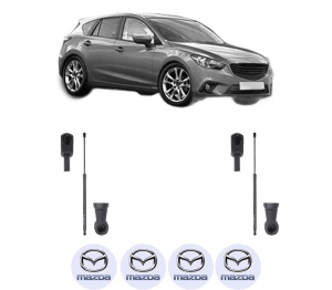 Set 2 amortizoare portbagaj haion MAZDA 3 (BM, BN) din 2013-2019, 2 bucati, KROSNO, 4 stickere auto MAZDA v846