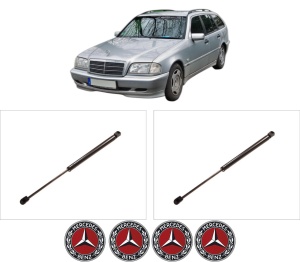 Set 2 amortizoare portbagaj haion MERCEDES-BENZ C-CLASS T-Model (S202) din 1996-2001, 2 bucati, KROSNO, 4 stickere auto MERCEDES-BENZ v5761