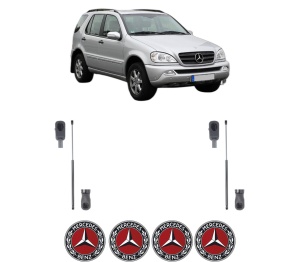 Set 2 amortizoare portbagaj haion MERCEDES-BENZ M-CLASS (W163) din 1998-2005, 2 bucati, MAGNUM TECHNOLOGY, 4 stickere auto MERCEDES-BENZ v3721