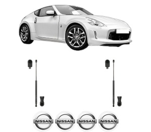 Set 2 amortizoare portbagaj haion NISSAN 370Z Coupe (Z34) din 2009-2013, 2 bucati, KROSNO, 4 stickere auto NISSAN v2161