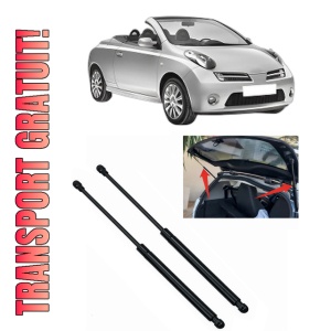 Set 2 amortizoare portbagaj haion NISSAN MICRA C+C III (K12) din 2005-2010, 2 bucati, KROSNO, 4 stickere auto NISSAN