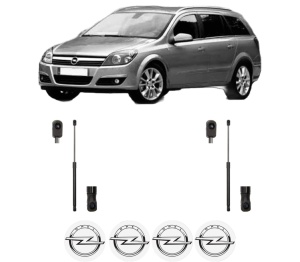Set 2 amortizoare portbagaj haion OPEL ASTRA H Estate (A04) din 2004-2014, 2 bucati, MAGNUM TECHNOLOGY, 4 stickere auto OPEL v6901