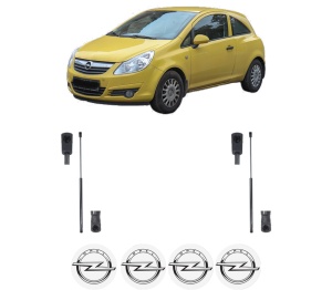 Set 2 amortizoare portbagaj haion OPEL CORSA D Hatchback Van (S07) din 2006-2014, 2 bucati, MAGNUM TECHNOLOGY, 4 stickere auto OPEL v3121