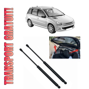 Set 2 amortizoare portbagaj haion PEUGEOT 206 SW (2E/K) din 2002-2008, 2 bucati, KROSNO, 4 stickere auto PEUGEOT