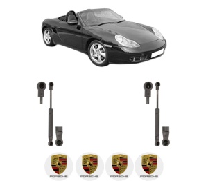 Set 2 amortizoare portbagaj haion PORSCHE BOXSTER (986) din 1996-2004, 2 bucati, KROSNO, 4 stickere auto PORSCHE v3481