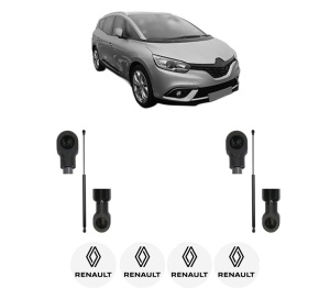 Set 2 amortizoare portbagaj haion RENAULT GRAND SCENIC IV (R9_) din 2016-2023, 2 bucati, MAGNUM TECHNOLOGY, 4 stickere auto RENAULT v4686