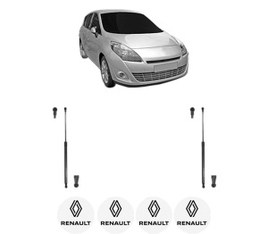 Set 2 amortizoare portbagaj haion RENAULT SCENIC III VAN (JZ0/1_) din 2009-2016, 2 bucati, KROSNO, 4 stickere auto RENAULT v1566
