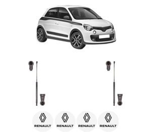 Set 2 amortizoare portbagaj haion RENAULT TWINGO III (BCM_, BCA_) din 2014-2020, 2 bucati, KROSNO, 4 stickere auto RENAULT v1026
