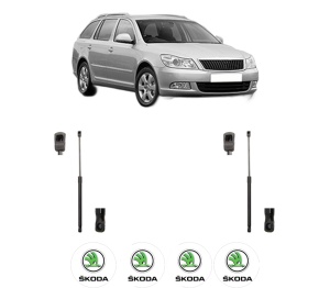 Set 2 amortizoare portbagaj haion SKODA OCTAVIA II Combi (1Z5) din 2004-2013, 2 bucati, MAGNUM TECHNOLOGY, 4 stickere auto SKODA v5941