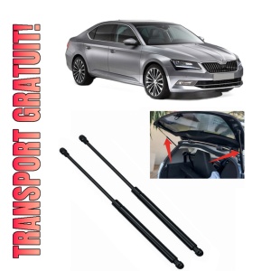 Set 2 amortizoare portbagaj haion SKODA SUPERB III (3V3) din 2015-2024, 2 bucati, KROSNO, 4 stickere auto SKODA