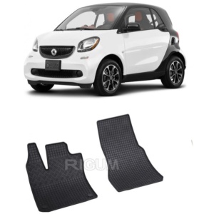 Set 2 covorase Smart Fortwo 2015-prezent, din cauciuc 100%, compatibile cu autoturismul SMART ForTwo v4019