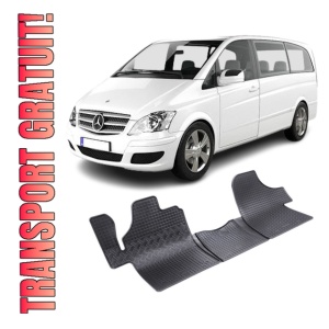 Set 3 covorase Mercedes Vito 2/3M 2003-2014, din cauciuc 100%, compatibile cu autoturismul MERCEDES Vito