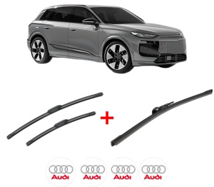 Set 3 stergatoare AUDI A3 Allstreet (8YJ) din 2024, pentru parbriz si luneta fata si spate auto, Bosch Aerotwin, din cauciuc siliconat rezistent, 4 Stickere Auto AUDI v3179
