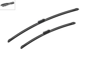 Set 3 stergatoare AUDI E-TRON (GEN) din 2018, pentru parbriz si luneta fata si spate auto, Bosch Aerotwin, din cauciuc siliconat rezistent, 4 Stickere Auto AUDI v5568