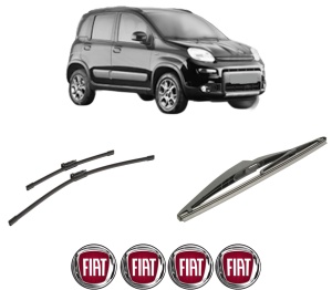 Set 3 stergatoare FIAT PANDA VAN (312_, 519_) din 2012-2020, pentru parbriz si luneta fata si spate auto, Bosch Twin-Aerotwin, din cauciuc siliconat rezistent, 4 Stickere Auto FIAT - Img 2