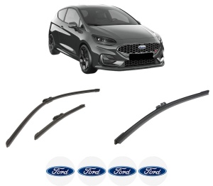 Set 3 stergatoare FORD FIESTA VII (HJ, HF) din 2017-2022, pentru parbriz si luneta fata si spate auto, Bosch Aerotwin-Aerotwin, din cauciuc siliconat rezistent, 4 Stickere Auto FORD - Img 2