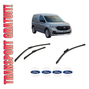 Set 3 stergatoare FORD TRANSIT CONNECT V761 Box Body/MPV (SKN) din 2024, pentru parbriz si luneta fata si spate auto, Bosch Aerotwin-Aerotwin, din cauciuc siliconat rezistent, 4 Stickere Auto FORD