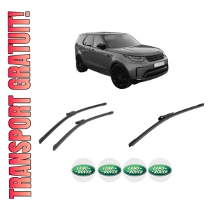Set 3 stergatoare LAND ROVER DISCOVERY V (L462) din 2016-2024, pentru parbriz si luneta fata si spate auto, Bosch Aerotwin-Aerotwin, din cauciuc siliconat rezistent, 4 Stickere Auto LAND ROVER