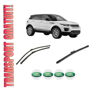 Set 3 stergatoare LAND ROVER RANGE ROVER EVOQUE (L551) din 2018-2020, pentru parbriz si luneta fata si spate auto, Bosch Aerotwin-Aerotwin, din cauciuc siliconat rezistent, 4 Stickere Auto LAND ROVER