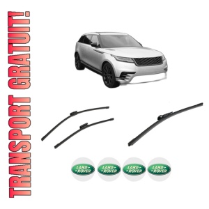 Set 3 stergatoare LAND ROVER RANGE ROVER VELAR (L560) din 2017-2020, pentru parbriz si luneta fata si spate auto, Bosch Aerotwin-Aerotwin Multi, din cauciuc siliconat rezistent, 4 Stickere Auto LAND ROVER