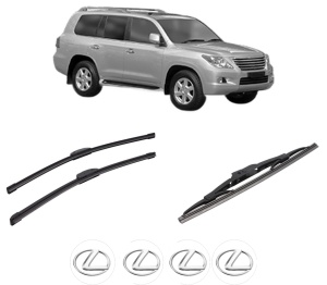 Set 3 stergatoare LEXUS LX (_J2_) din 2007, pentru parbriz si luneta fata si spate auto, Bosch Twin-Aerotwin Retrofit, din cauciuc siliconat rezistent, 4 Stickere Auto LEXUS - Img 2