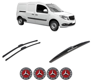 Set 3 stergatoare MERCEDES-BENZ CITAN Box Body/MPV (W415) din 2012-2021, pentru parbriz si luneta fata si spate auto, Bosch Twin-Aerotwin Retrofit, din cauciuc siliconat rezistent, 4 Stickere Auto MERCEDES-BENZ - Img 2