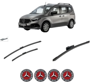 Set 3 stergatoare MERCEDES-BENZ CITAN Box Body/MPV (W420) din 2021-2022, pentru parbriz si luneta fata si spate auto, Bosch Aerotwin-Aerotwin, din cauciuc siliconat rezistent, 4 Stickere Auto MERCEDES-BENZ - Img 2
