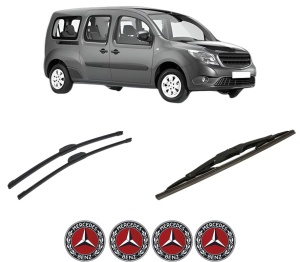 Set 3 stergatoare MERCEDES-BENZ CITAN MPV (W415) din 2012-2021, pentru parbriz si luneta fata si spate auto, Bosch Twin-Aerotwin Retrofit, din cauciuc siliconat rezistent, 4 Stickere Auto MERCEDES-BENZ - Img 2