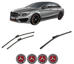 Set 3 stergatoare MERCEDES-BENZ CLA Shooting Brake (X117) din 2015-2019, pentru parbriz si luneta fata si spate auto, Bosch Aerotwin-Aerotwin Multi, din cauciuc siliconat rezistent, 4 Stickere Auto MERCEDES-BENZ - Img 2